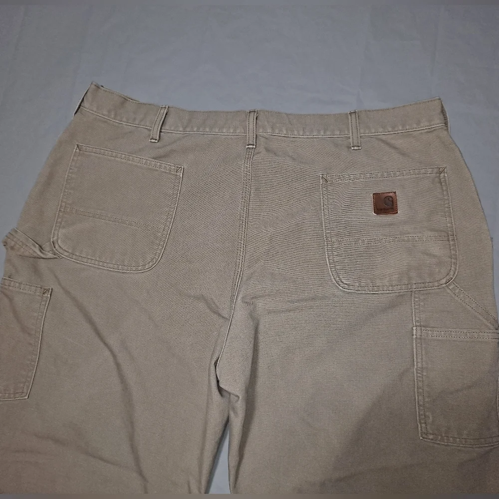 Carhartt Vintage Carpenter Work Pants 42x30 actual 42x29 Tan Slightly Distressed